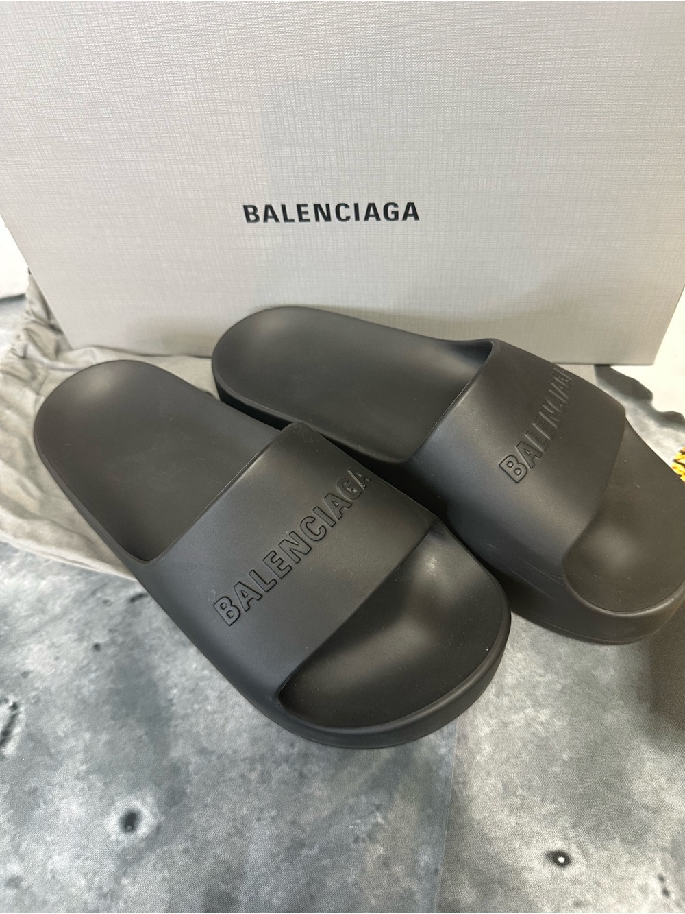 Balenciaga Women Black Slide Sandals